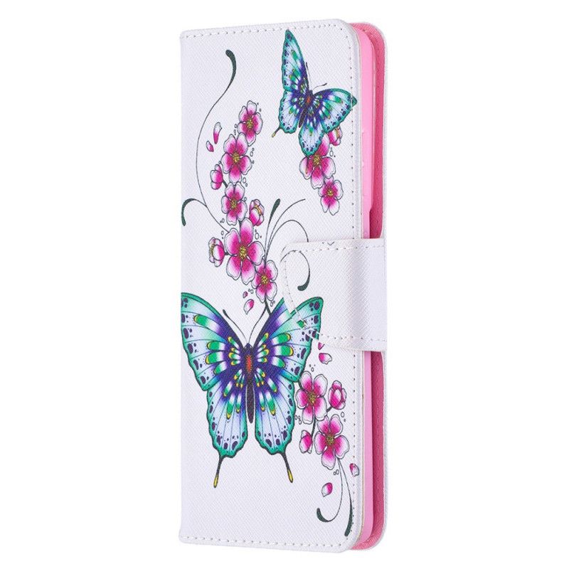 Lederhüllen Für Samsung Galaxy S21 Ultra 5G Magenta Wundervolle Schmetterlinge