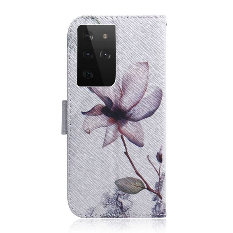 Lederhüllen Samsung Galaxy S21 Ultra 5G Alte Rosenblüte