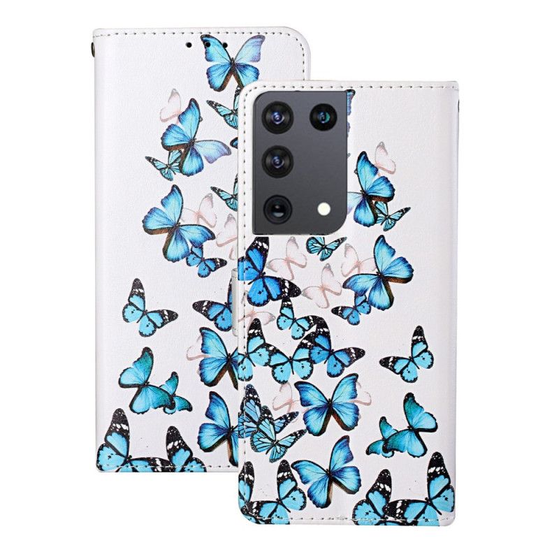 Lederhüllen Samsung Galaxy S21 Ultra 5G Flug Der Tanga-Schmetterlinge
