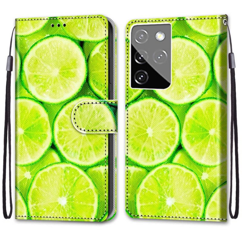 Lederhüllen Samsung Galaxy S21 Ultra 5G Limetten