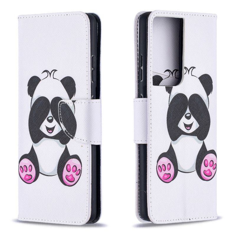 Lederhüllen Samsung Galaxy S21 Ultra 5G Lustiger Panda