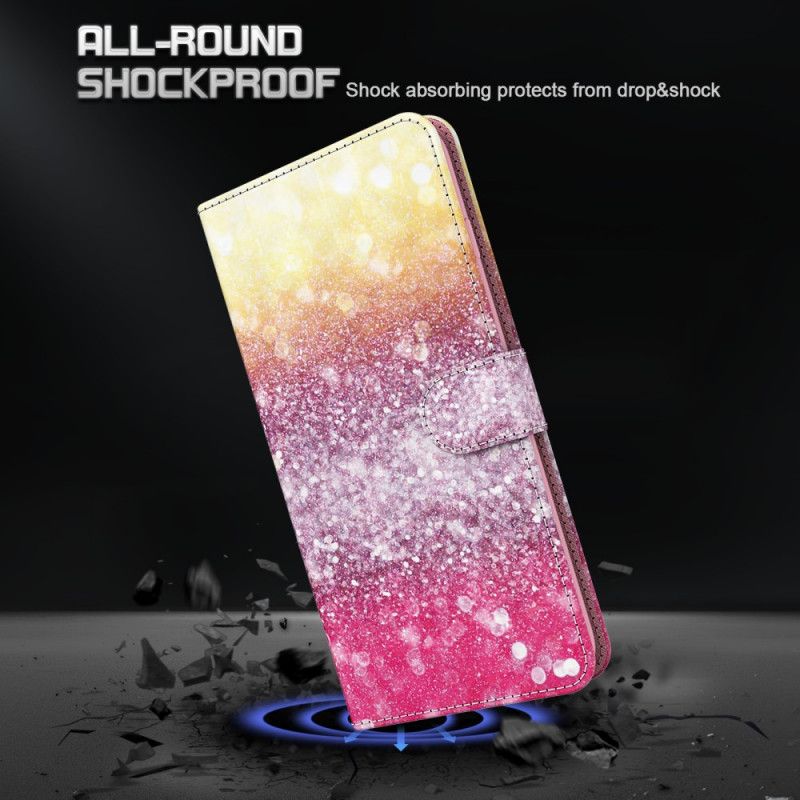 Lederhüllen Samsung Galaxy S21 Ultra 5G Magenta-Glitzer-Gradient