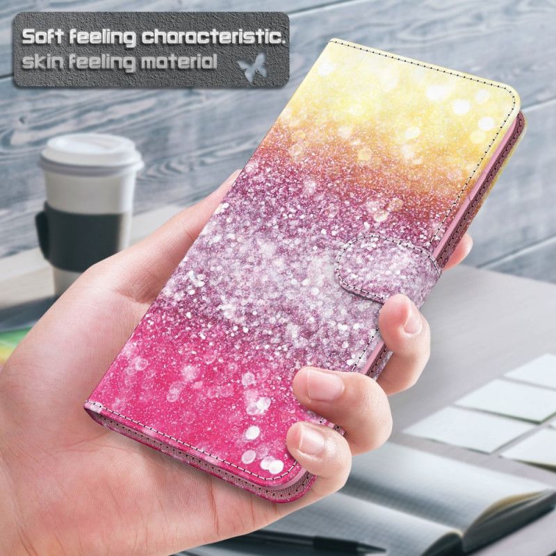 Lederhüllen Samsung Galaxy S21 Ultra 5G Magenta-Glitzer-Gradient