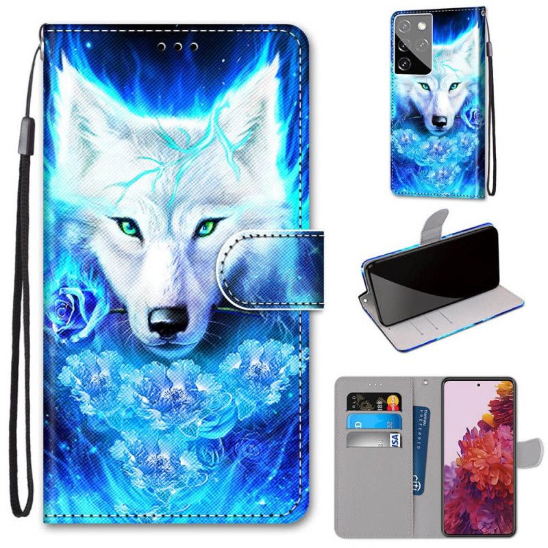 Lederhüllen Samsung Galaxy S21 Ultra 5G Magischer Wolf