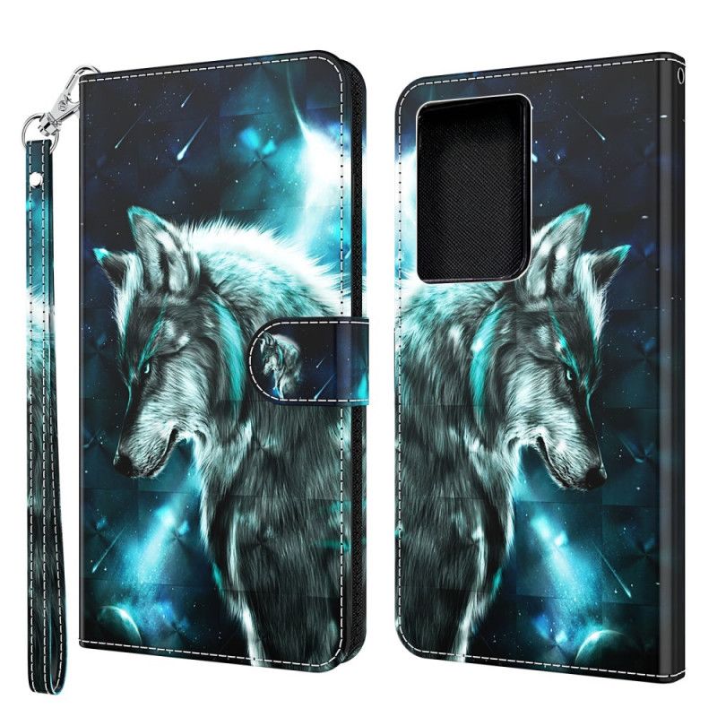 Lederhüllen Samsung Galaxy S21 Ultra 5G Majestätischer Wolf