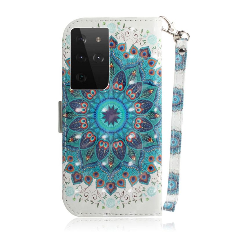 Lederhüllen Samsung Galaxy S21 Ultra 5G Meisterhaftes Mandala Mit Tanga