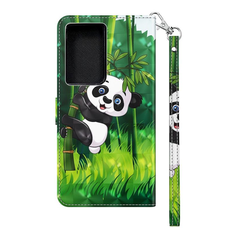 Lederhüllen Samsung Galaxy S21 Ultra 5G Panda Und Bambus