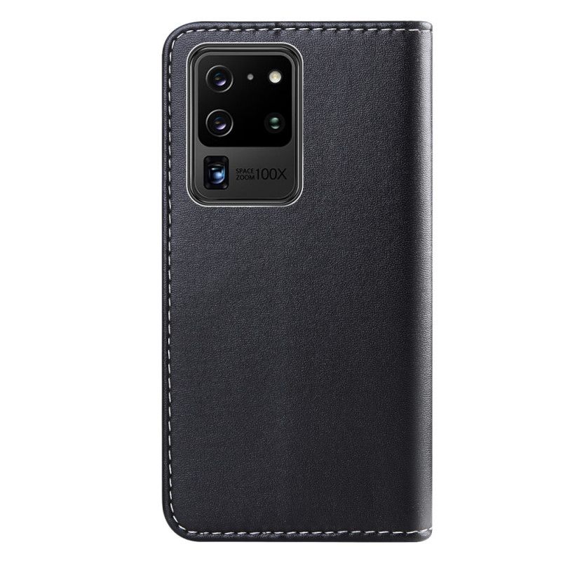 Lederhüllen Samsung Galaxy S21 Ultra 5G Schwarz Dreifarbiger Ledereffekt