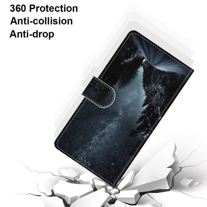 Lederhüllen Samsung Galaxy S21 Ultra 5G Schwarz Mysteriöse Natur