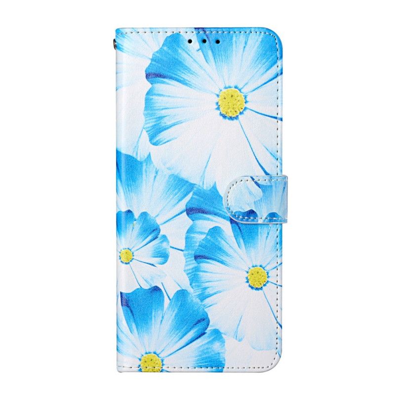 Lederhüllen Samsung Galaxy S21 Ultra 5G Schwarz Wilde Blumen