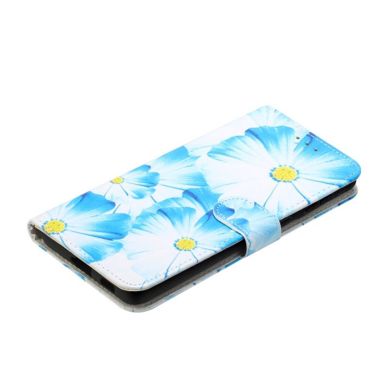 Lederhüllen Samsung Galaxy S21 Ultra 5G Schwarz Wilde Blumen