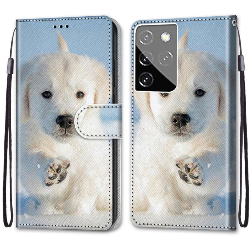 Lederhüllen Samsung Galaxy S21 Ultra 5G Süßer Hund