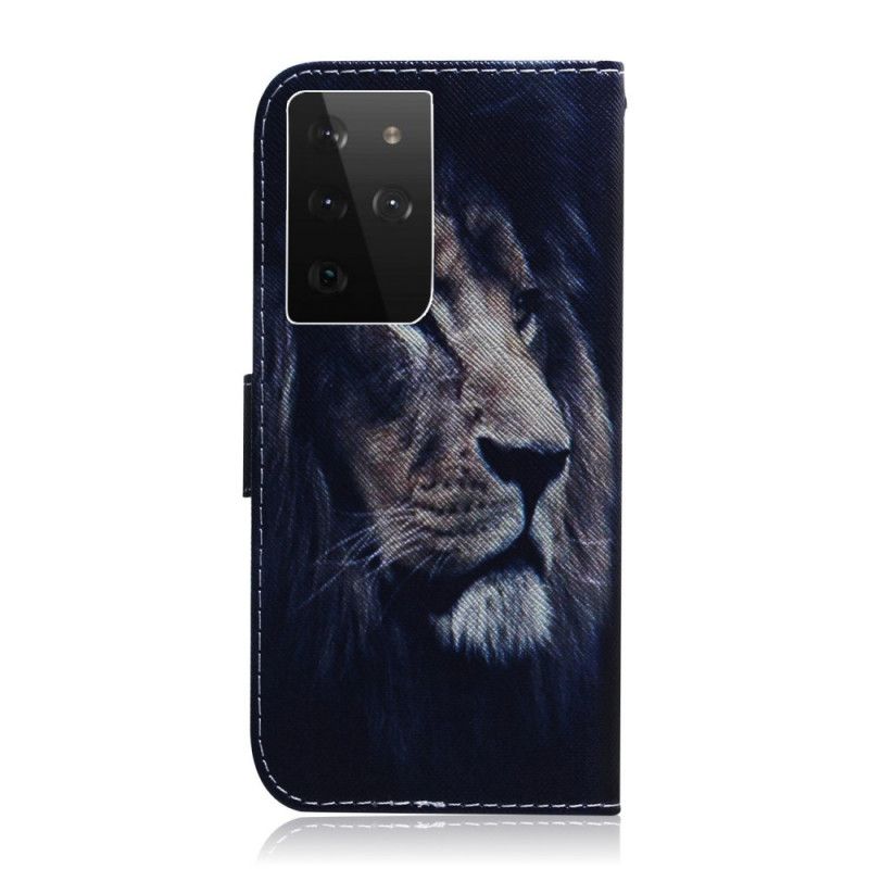 Lederhüllen Samsung Galaxy S21 Ultra 5G Träumender Löwe