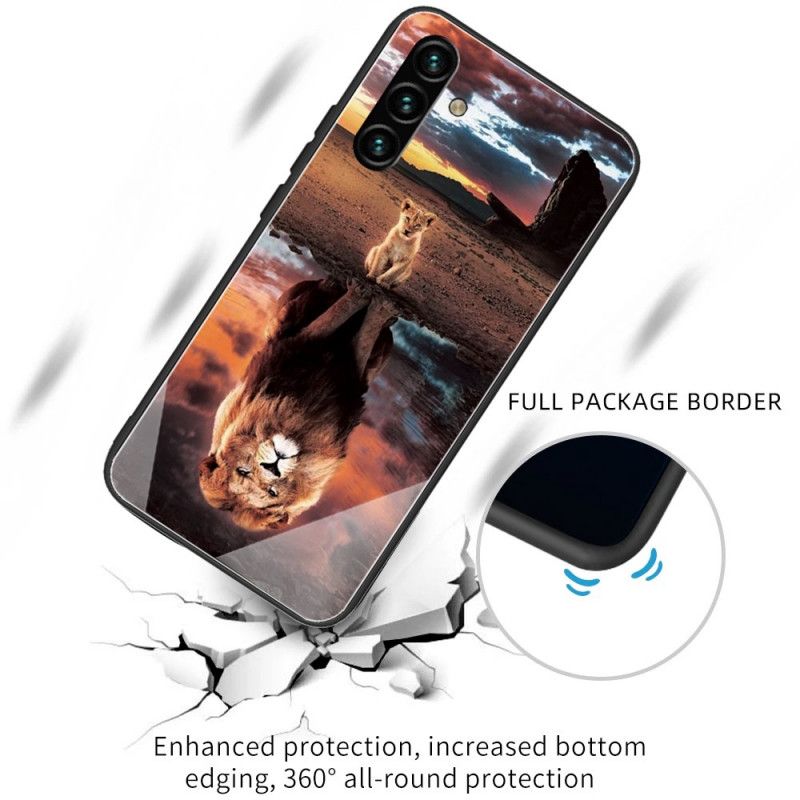 Hülle Für Samsung Galaxy A13 5g Tempered Glass Lion Cub Dream