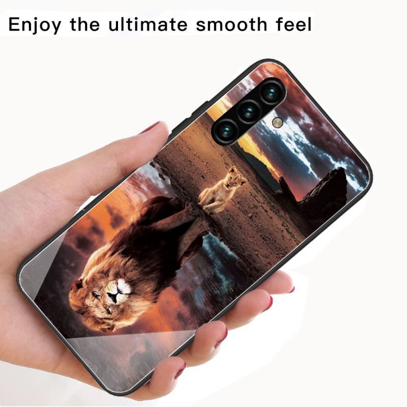 Hülle Für Samsung Galaxy A13 5g Tempered Glass Lion Cub Dream