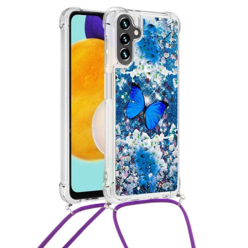 Hülle Samsung Galaxy A13 5g Kordelzug Mit Schmetterlings-pailletten