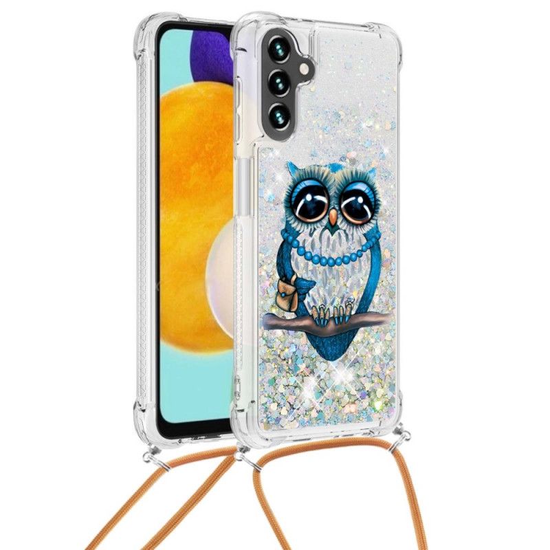 Hülle Samsung Galaxy A13 5g Miss Owl Glitter Kordelzug