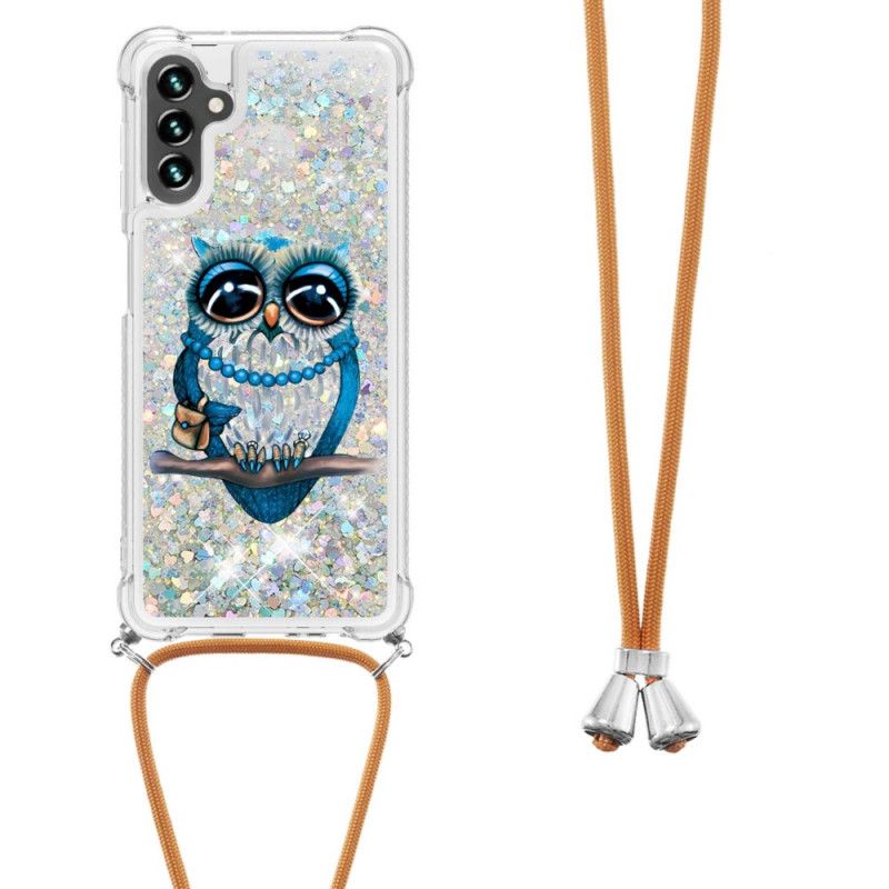 Hülle Samsung Galaxy A13 5g Miss Owl Glitter Kordelzug