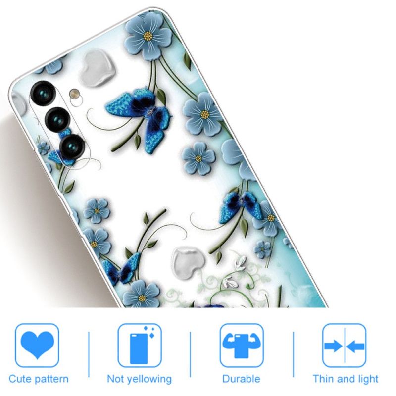 Hülle Samsung Galaxy A13 5g Retro Schmetterlinge Und Blumen