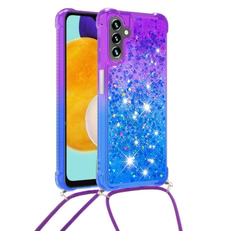 Hülle Samsung Galaxy A13 5g Silikon-glitter Und Kordel