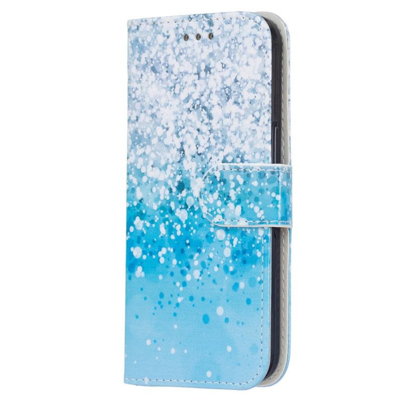 Lederhüllen Für Samsung Galaxy A13 5g Blaue Pailletten Mit Farbverlauf