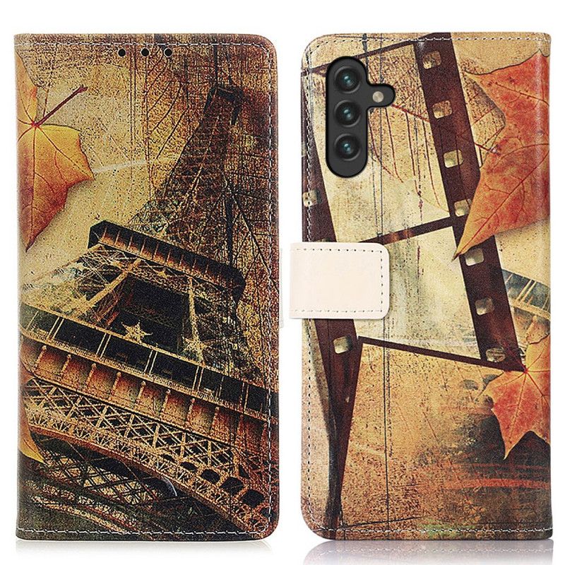 Lederhüllen Für Samsung Galaxy A13 5g Eiffelturm Im Herbst
