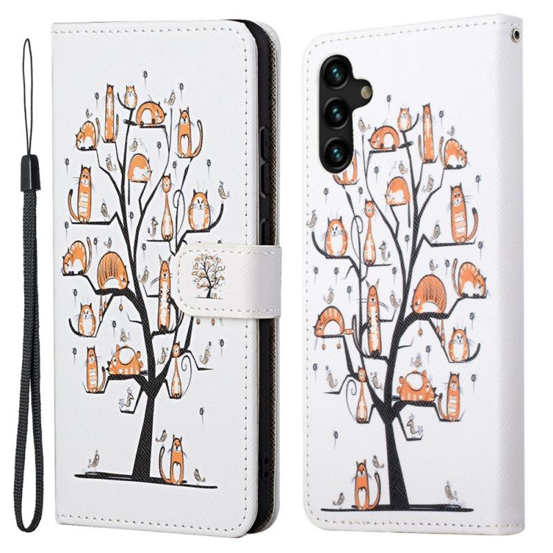 Lederhüllen Für Samsung Galaxy A13 5g Funky Cats Riemchen