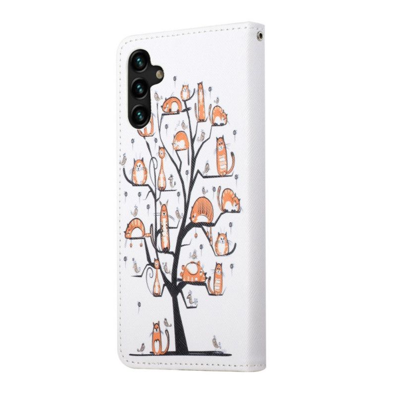 Lederhüllen Für Samsung Galaxy A13 5g Funky Cats Riemchen