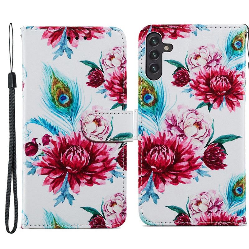 Lederhüllen Für Samsung Galaxy A13 5g Intensive Blüten
