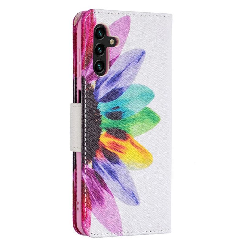 Lederhüllen Samsung Galaxy A13 5g Handyhülle Blumenaquarell