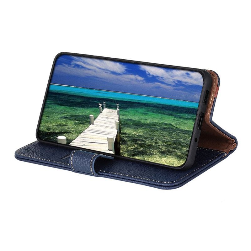 Lederhüllen Samsung Galaxy A13 5g Handyhülle Echtes Leder Litschi Khazneh Rfid