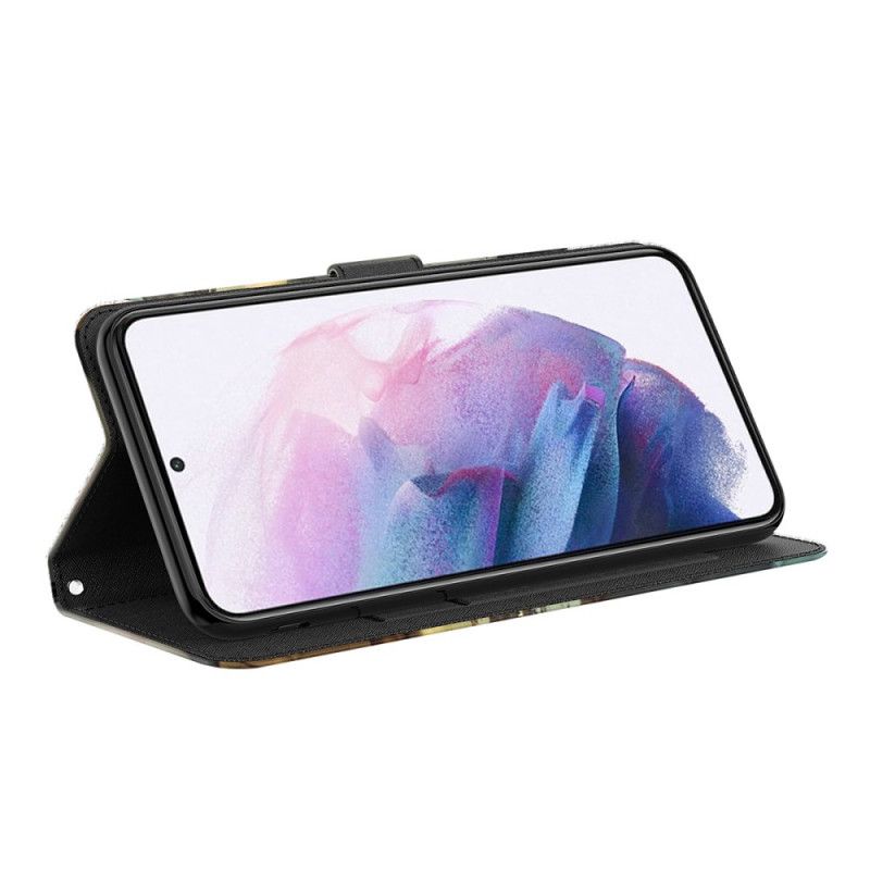 Lederhüllen Samsung Galaxy A13 5g Handyhülle Marmordesign Mit Lanyard