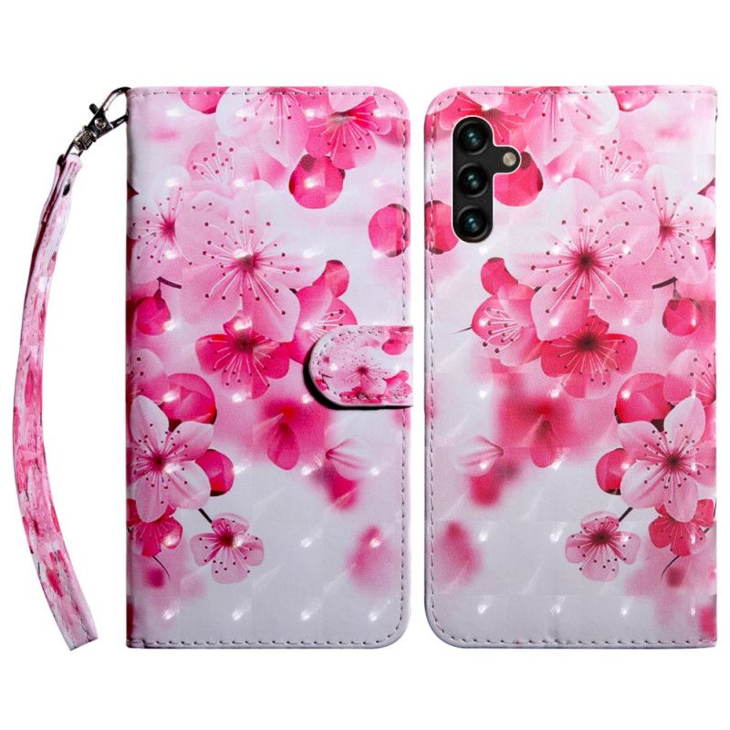 Lederhüllen Samsung Galaxy A13 5g Handyhülle Rosa Blumen