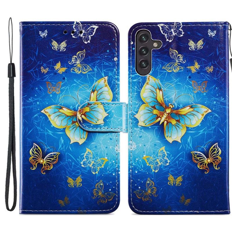 Lederhüllen Samsung Galaxy A13 5g Handyhülle Schmetterlingsflug