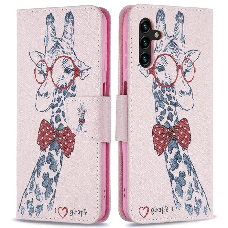 Lederhüllen Samsung Galaxy A13 5g Schlaue Giraffe