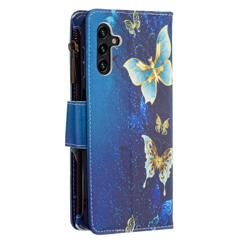 Lederhüllen Samsung Galaxy A13 5g Schmetterlingstasche Mit Reißverschluss