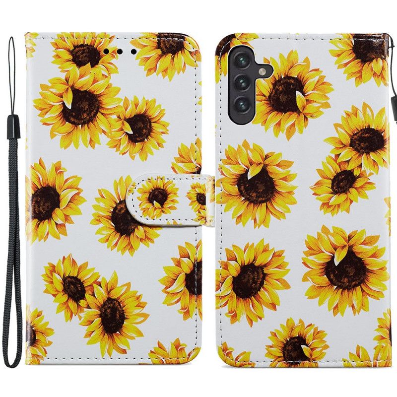 Lederhüllen Samsung Galaxy A13 5g Sonnenblumen