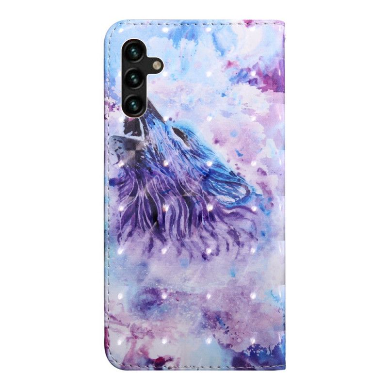 Lederhüllen Samsung Galaxy A13 5g Wolf Aquarell