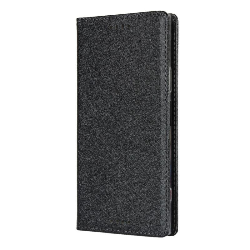 Flip Case Sony Xperia XZ1 Schwarz Weicher Lederstil Mit Riemen