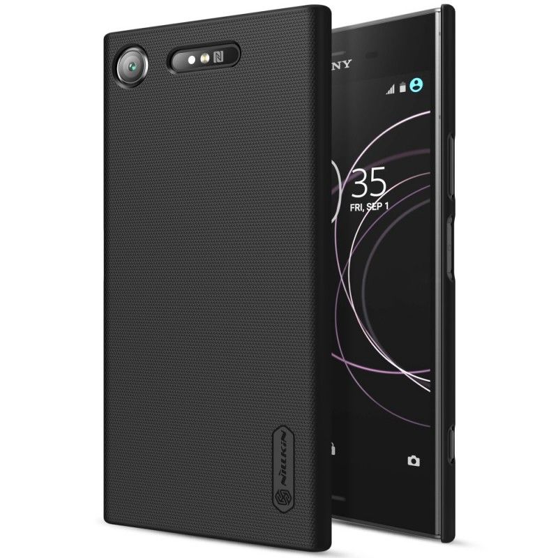 Hülle Sony Xperia XZ1 Schwarz Starrer Gefrosteter Nillkin