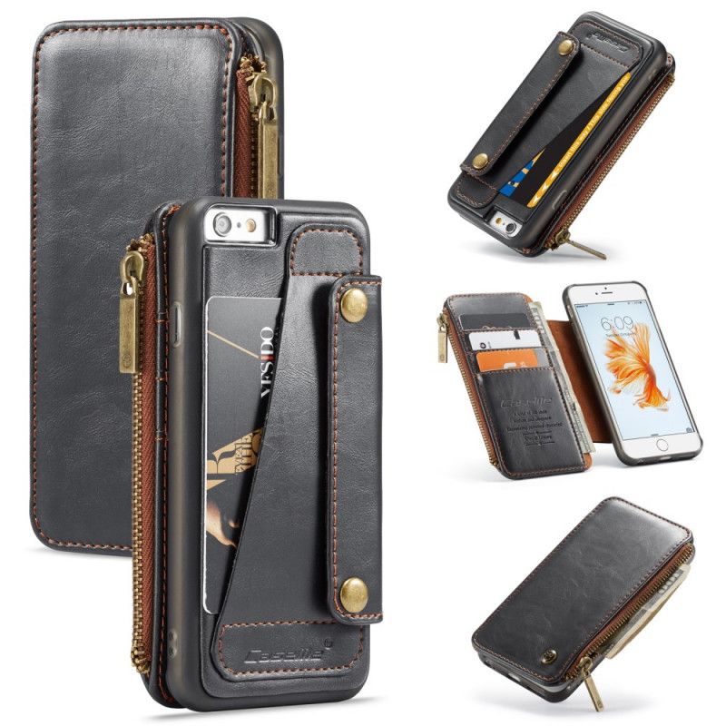 Flip Case iPhone 6 / 6S Schwarz Brieftaschenetui Und Abnehmbares Etui