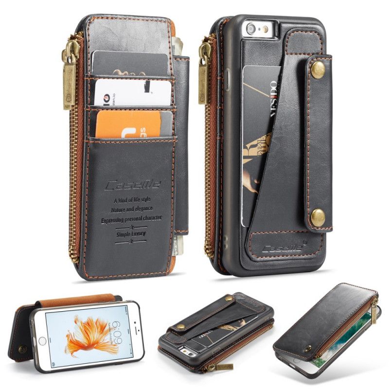 Flip Case iPhone 6 / 6S Schwarz Brieftaschenetui Und Abnehmbares Etui