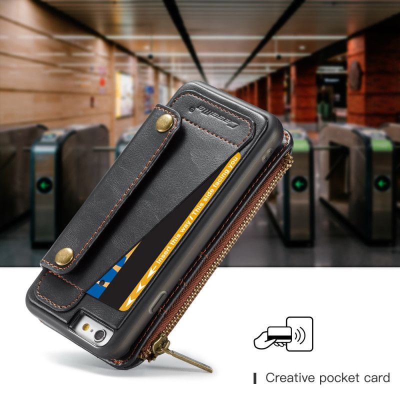 Flip Case iPhone 6 / 6S Schwarz Brieftaschenetui Und Abnehmbares Etui