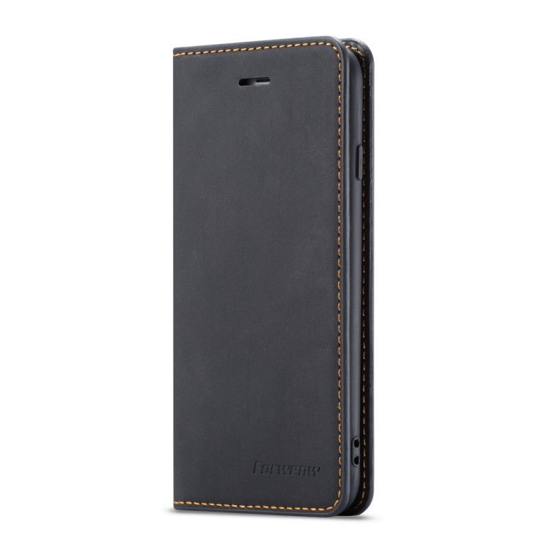 Flip Case iPhone 6 / 6S Schwarz Forwenw Kunstleder