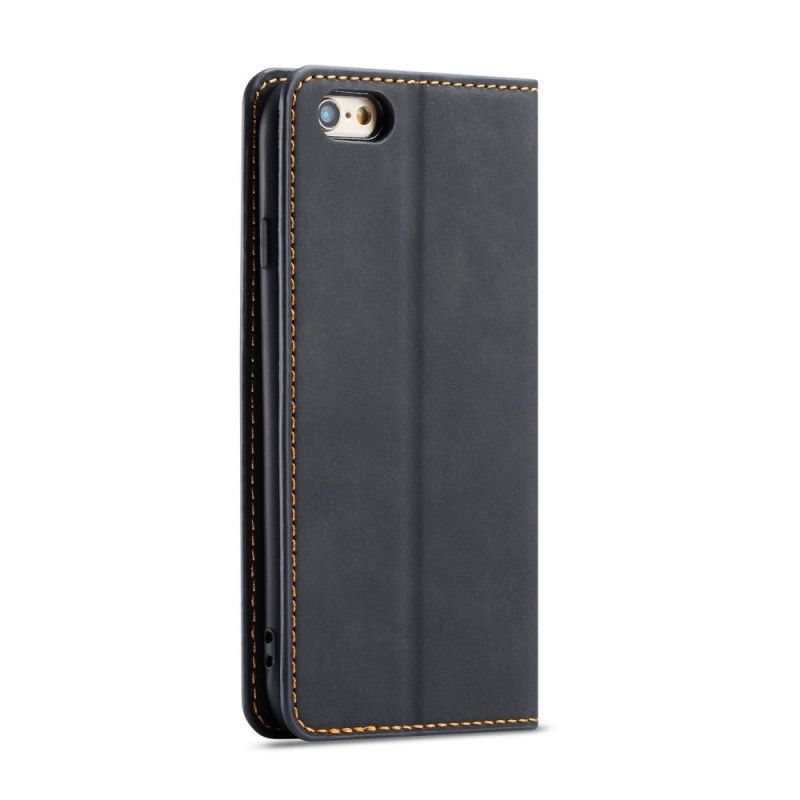 Flip Case iPhone 6 / 6S Schwarz Forwenw Kunstleder