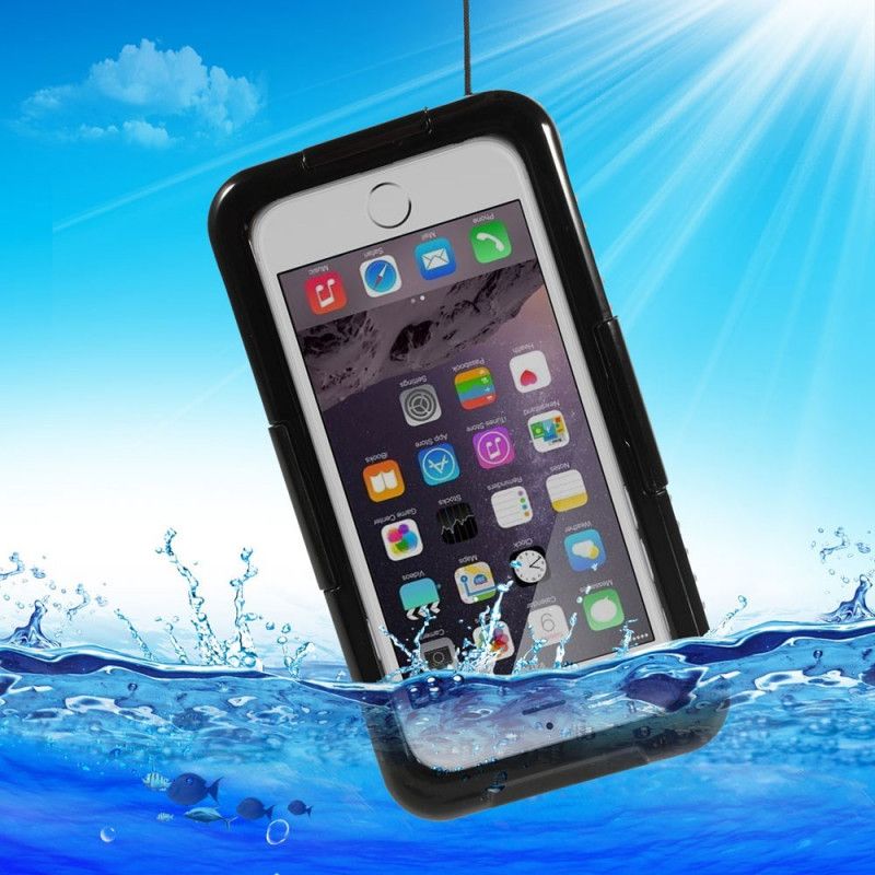 Hülle Für iPhone 6 / 6S Schwarz Wasserdicht Mit Riemen