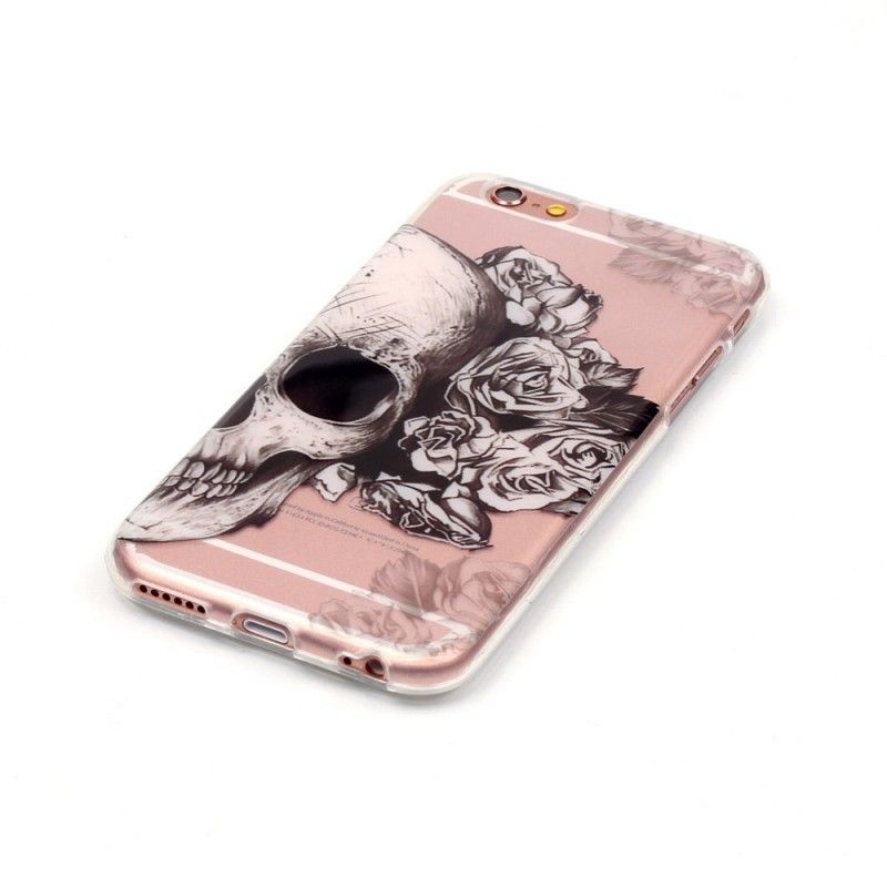 Hülle iPhone 6 / 6S Durchsichtiger Blütenschädel