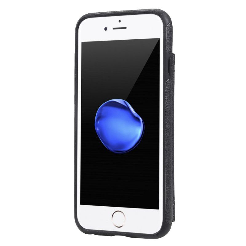 Hülle iPhone 6 / 6S Marineblau Kartenhalter Mit Katzendruck