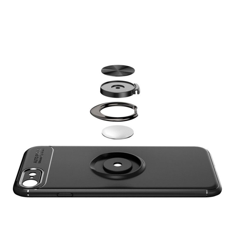 Hülle iPhone 6 / 6S Schwarz Magnetischer Drehring