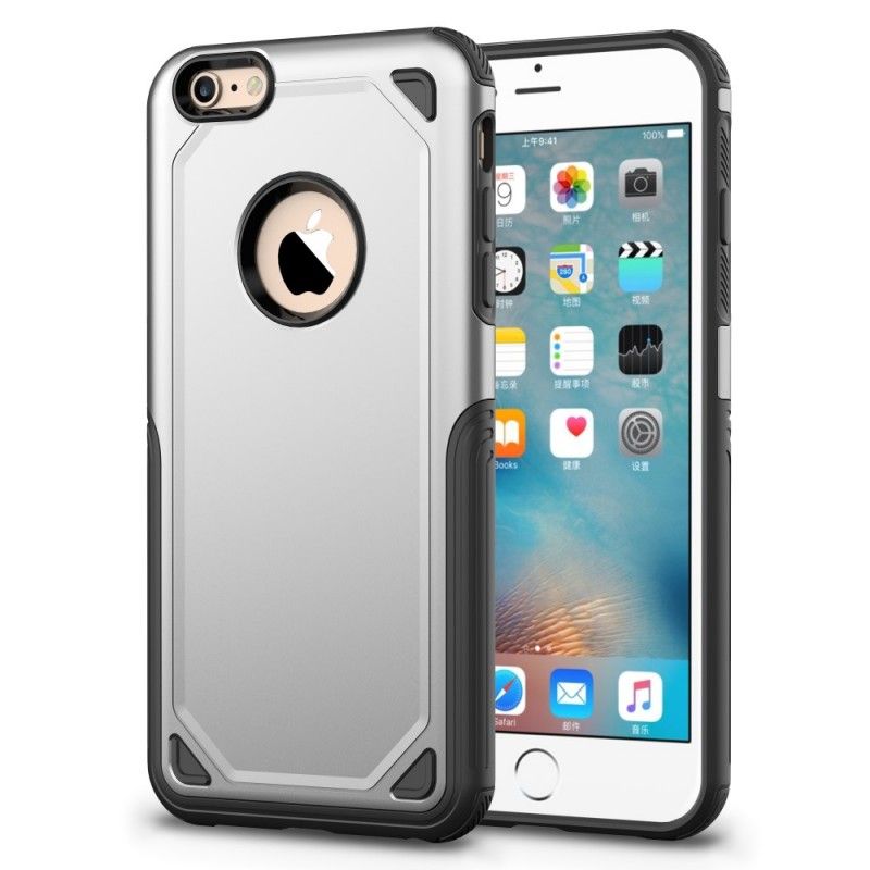 Hülle iPhone 6 / 6S Schwarz Premium-Metalleffekt
